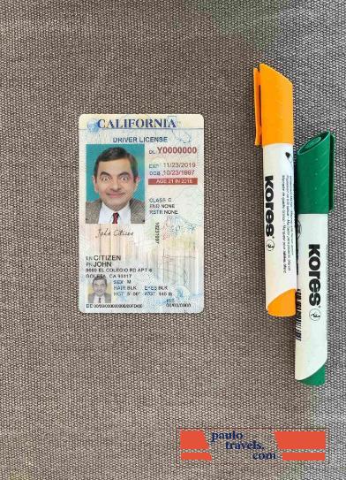 USA California driving license under 21 photolook FRONT PSD template